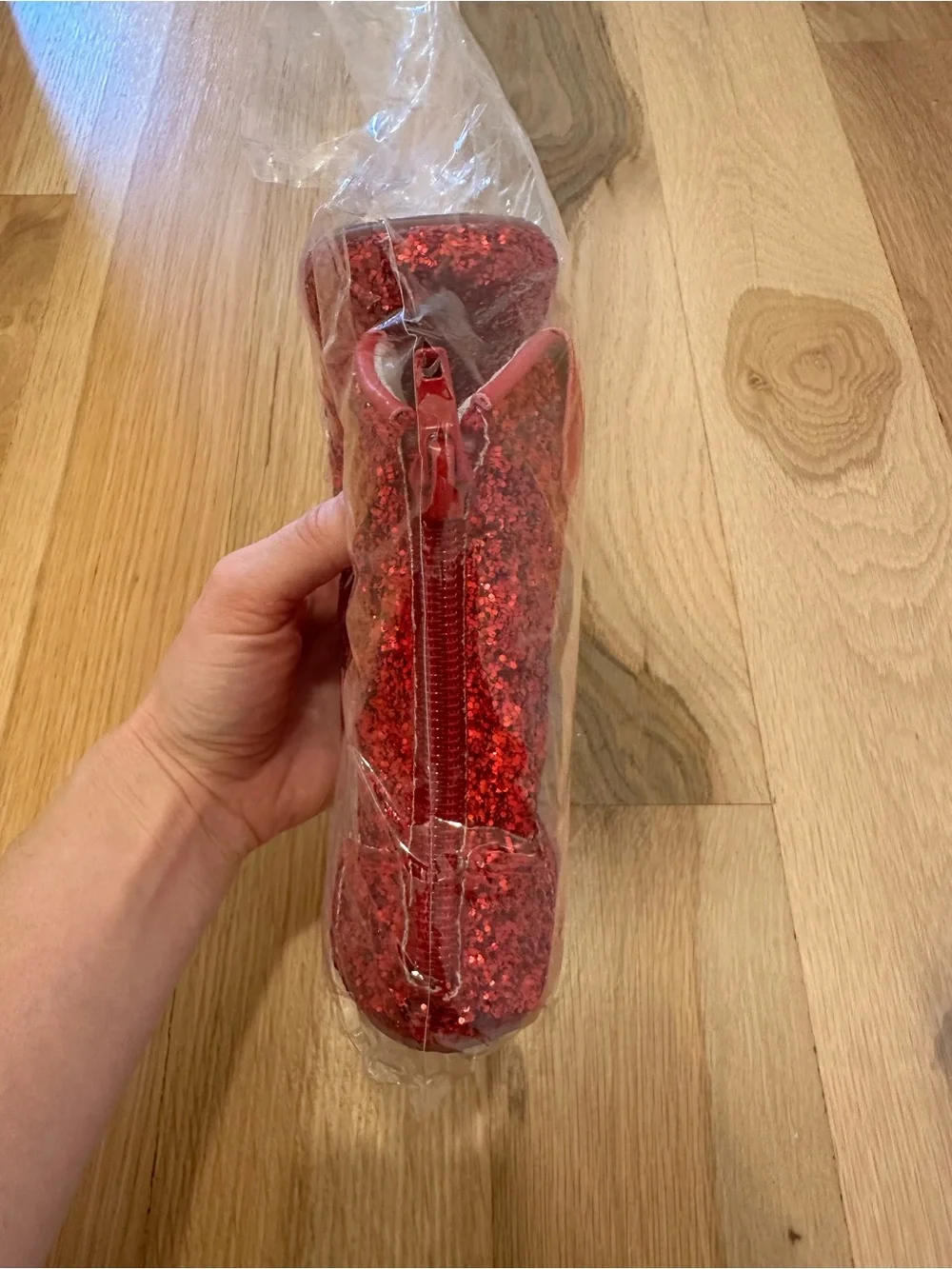 NEW NEVER OPENED -Red Glitter Baby Girl Cowgirl Boots - A Bear Co